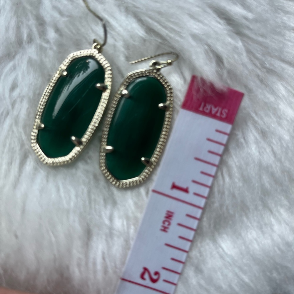 Kendra Scott Elegant Green Oval Earrings